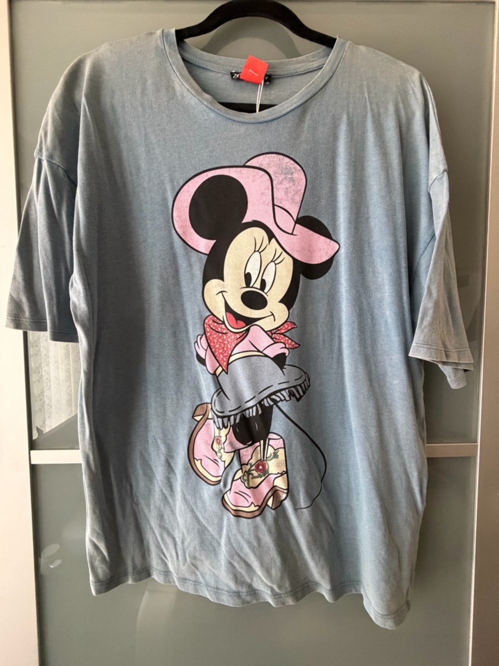NWT Zara Light Blue Minnie Mouse Graphic Tee
